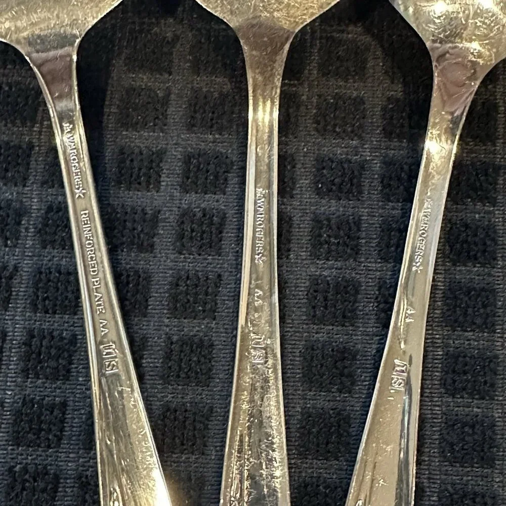 Wm Rogers IS Precious Mirror Silverplate 3 Pc Serving Set Fork Spoon Pie Server